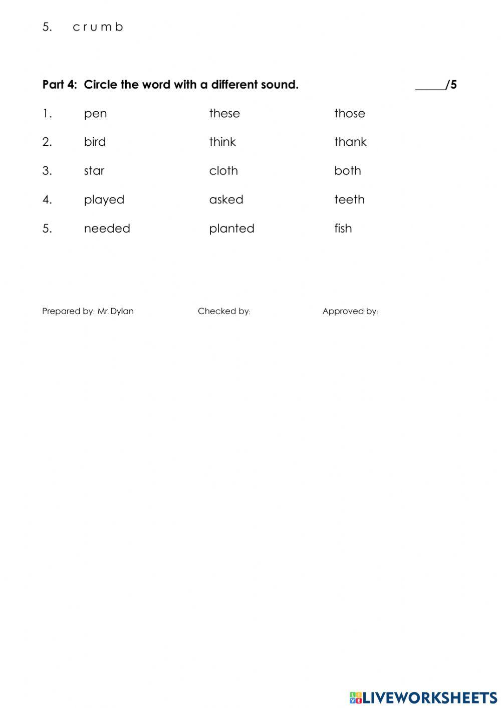 Phonics Finals 2nd Term