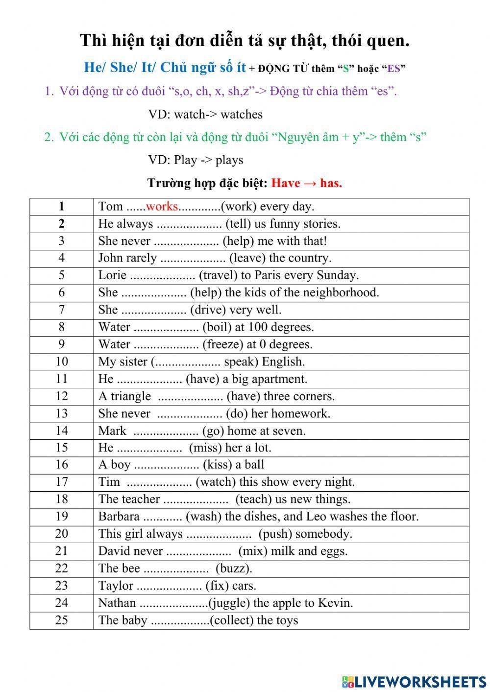 Present Simple he-she-it 1898243 | Lo Hang | Live