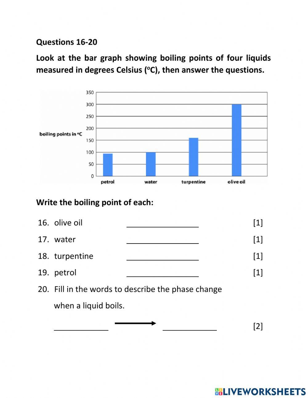Unit 3 Test - Solids, Liquids and Gases