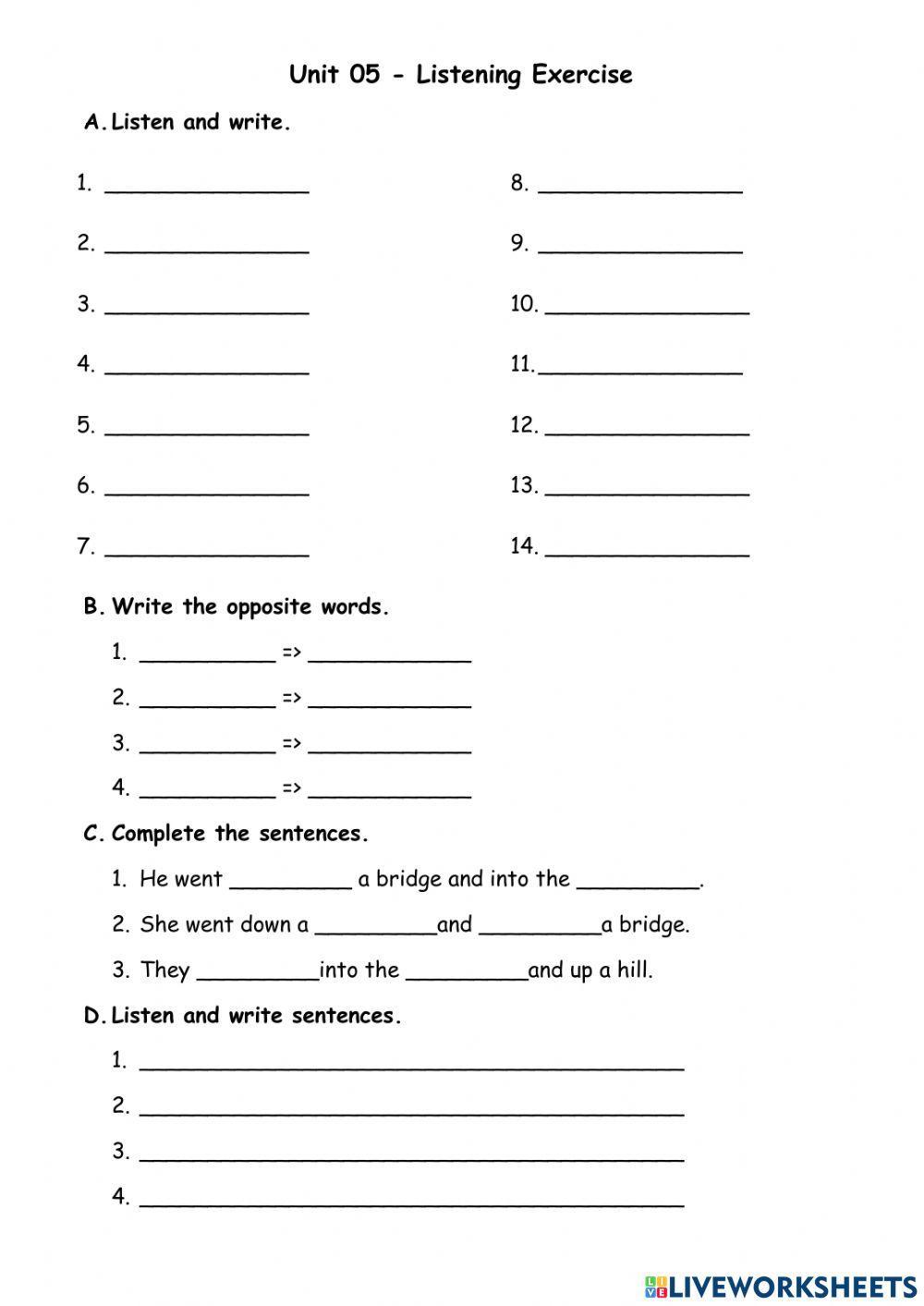 LG4 - Unit 05 Listening Exercise