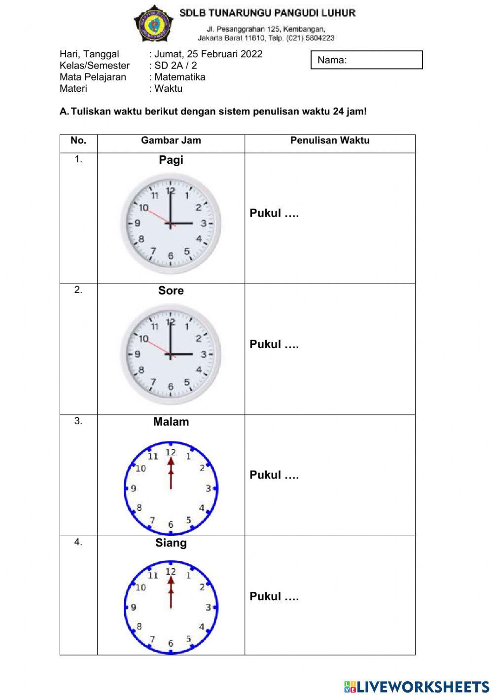Penulisan waktu 24 jam