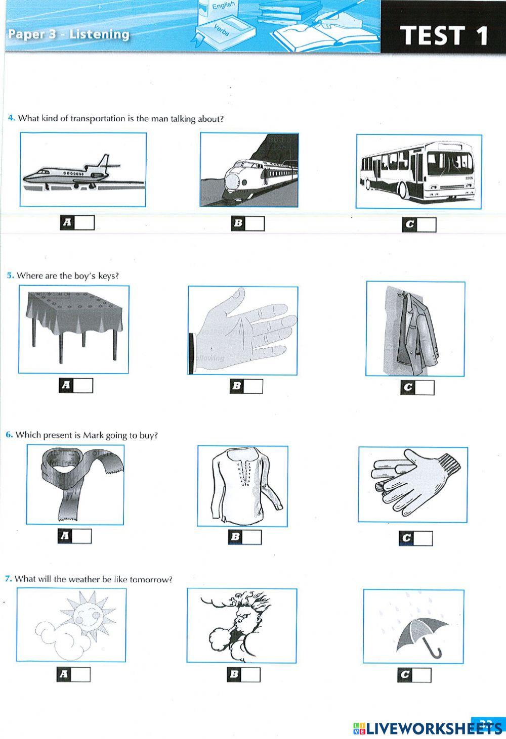 Pet - listening - test 1