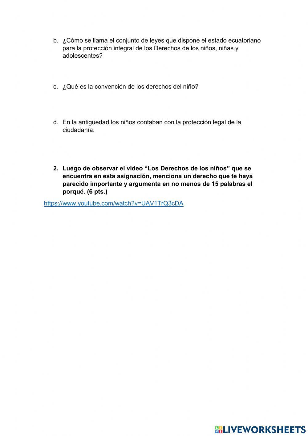 Tema 6: Los derechos de los niños y las niñas