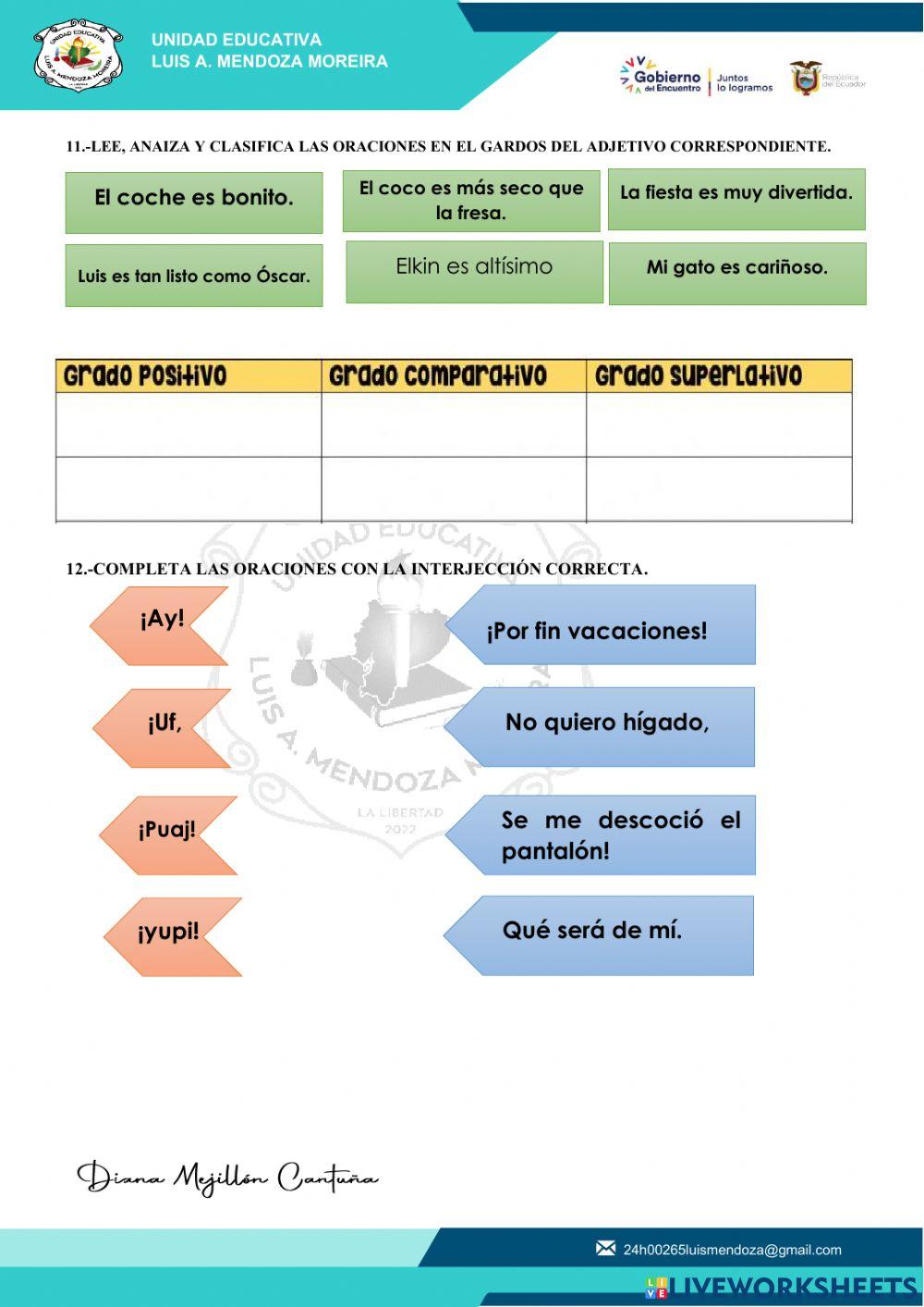 Examen final de sexto