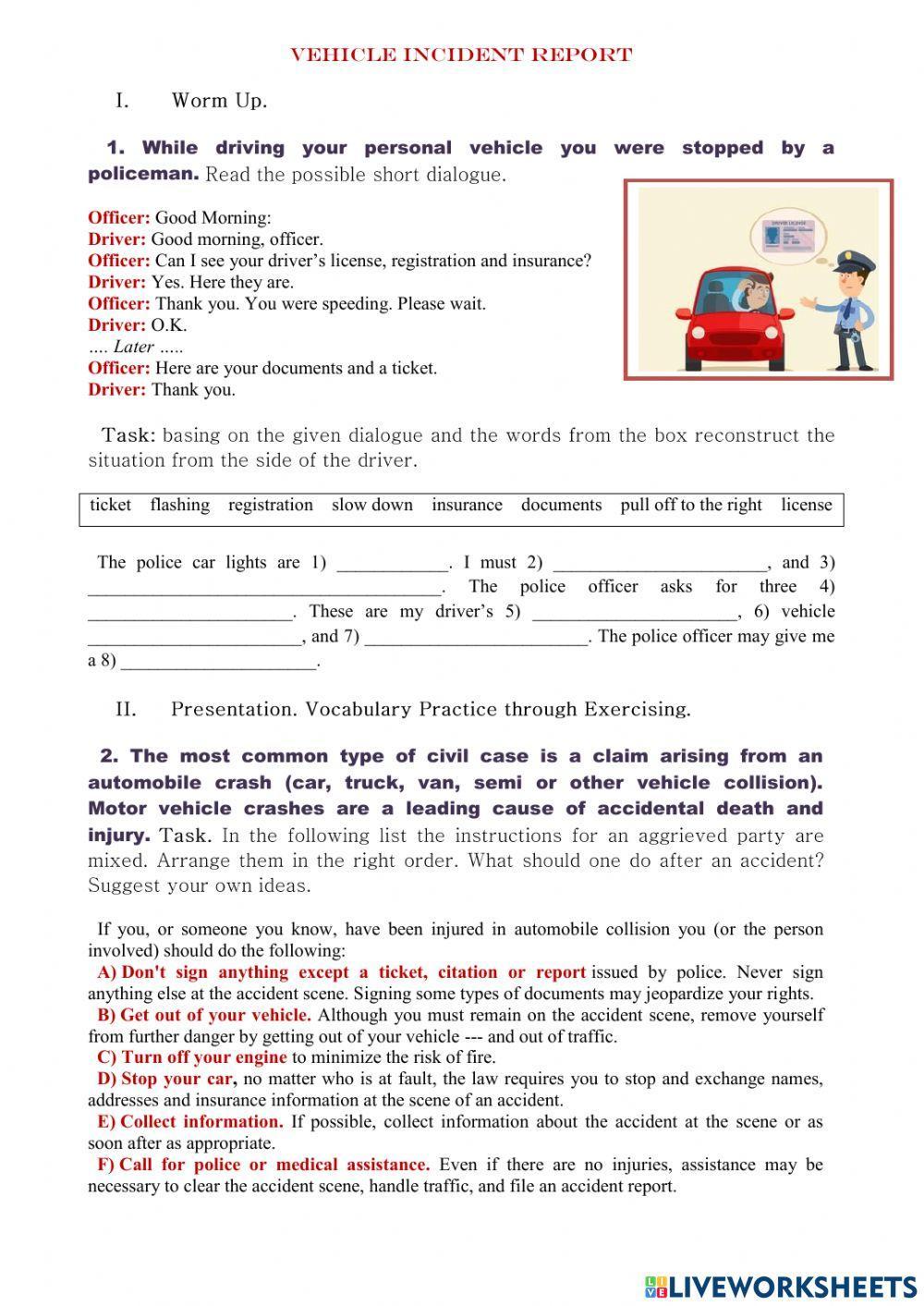 Vehicle Incident Report