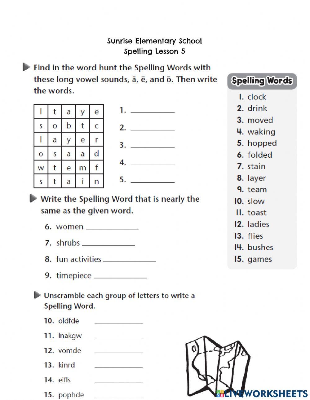 Spelling Exercises Grade 3