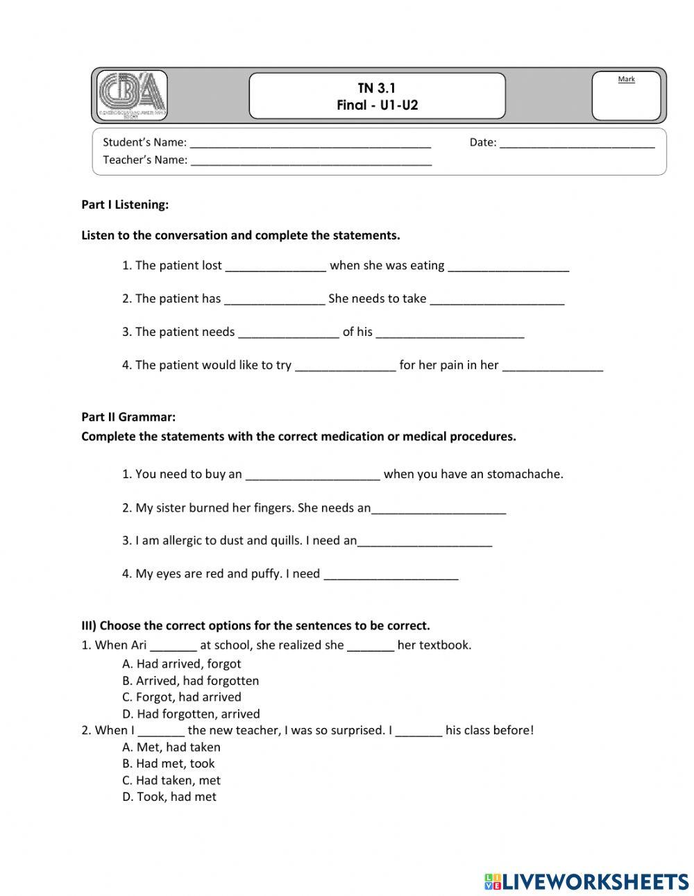 Tn 3.1 U1- U2  final test