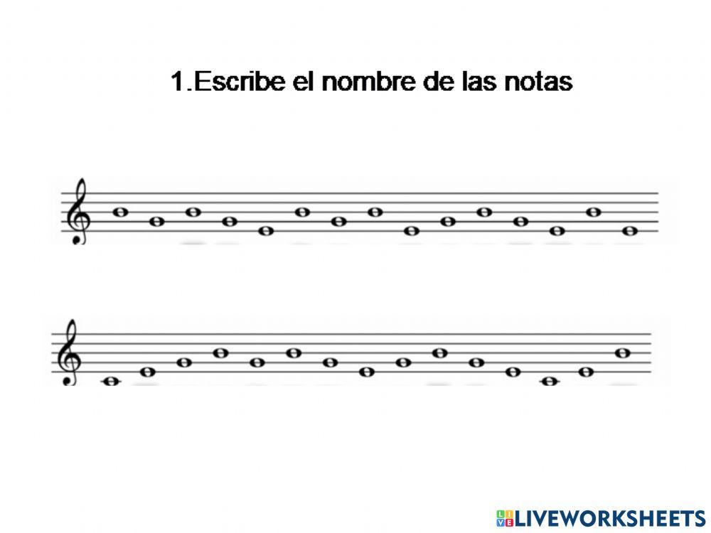 Nombre de las notas