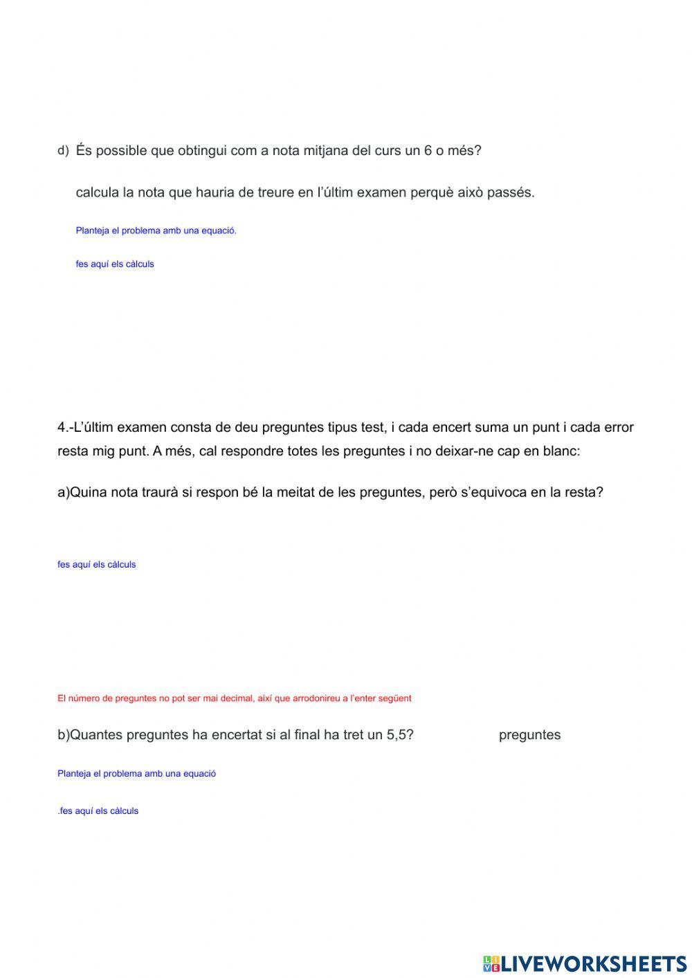 Les Notes(contextualitzar equacions)