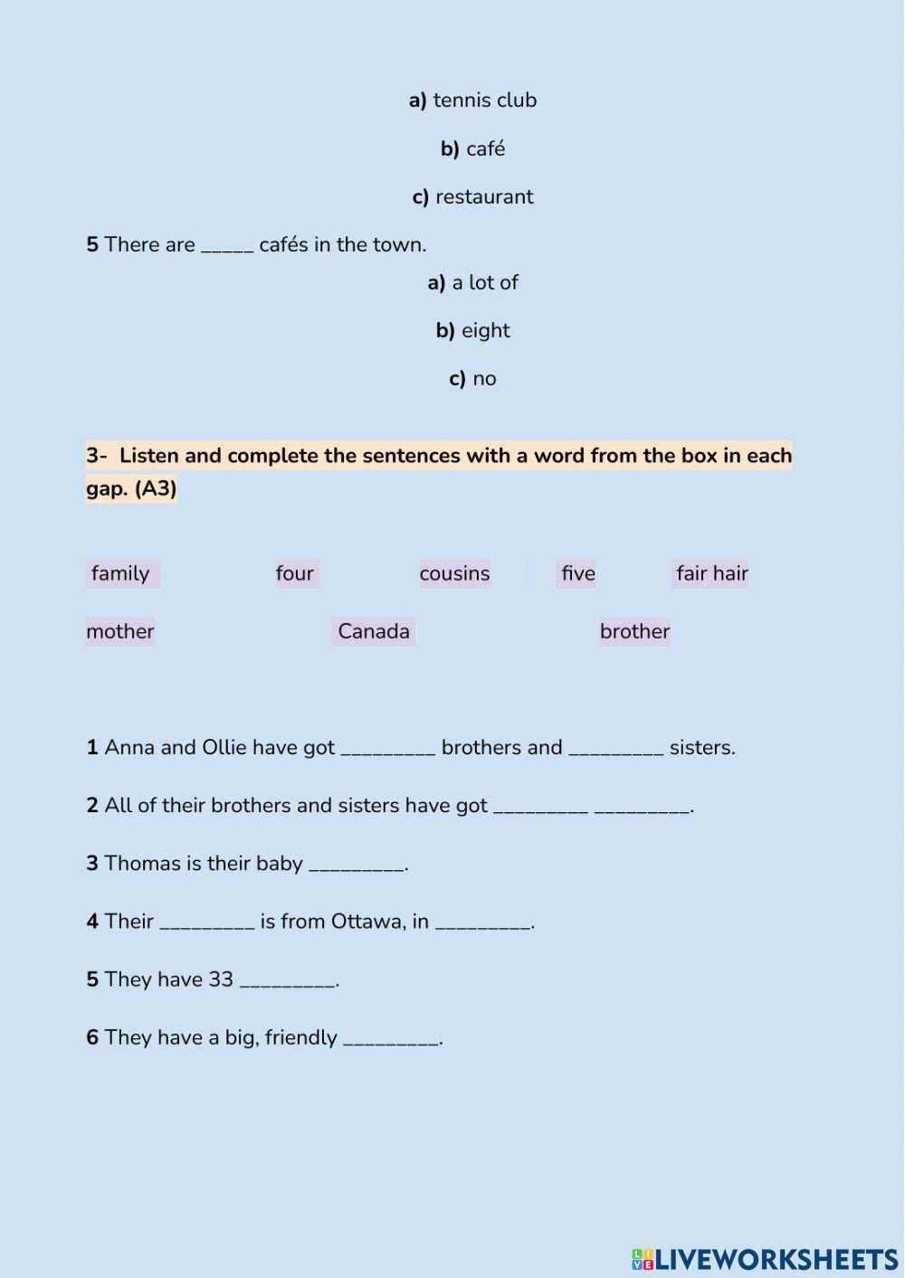 TEENS 1 Listening Practice