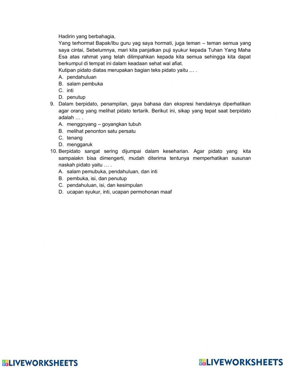 Uh -2 Bahasa indonesia kls 6