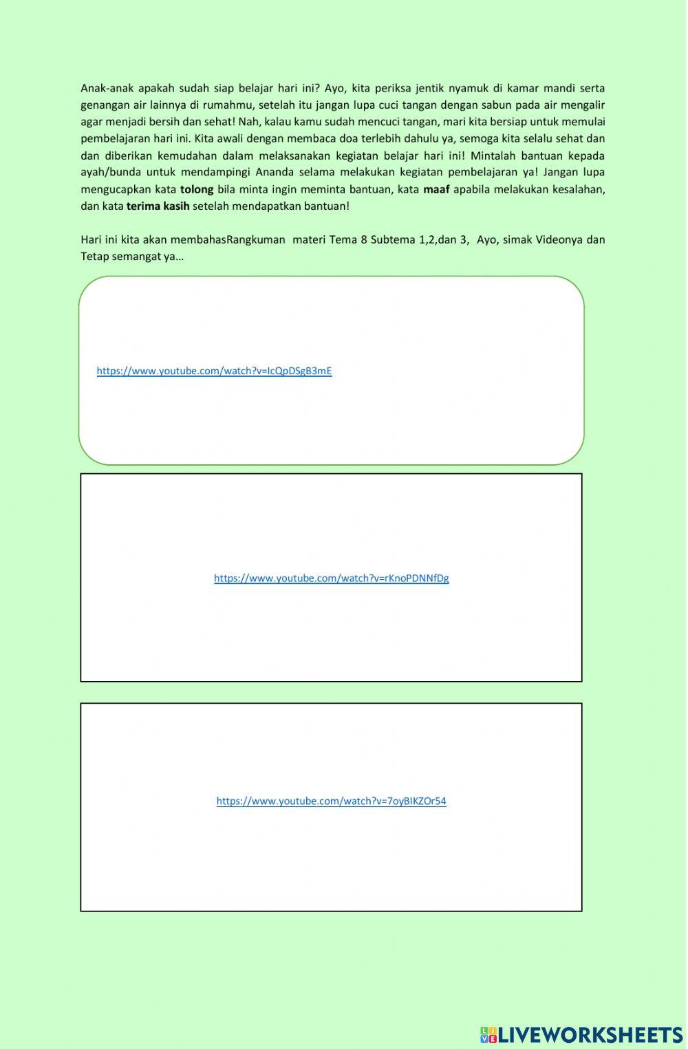 Rangkuman Tema 8 kelas 6