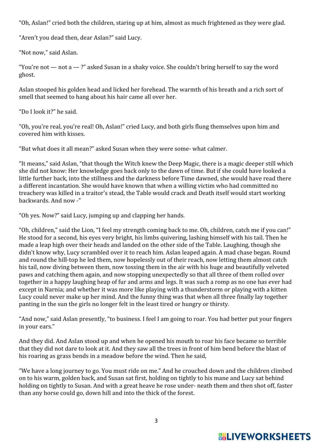 The Lion The Witch and the Wardrobe Chapter 15