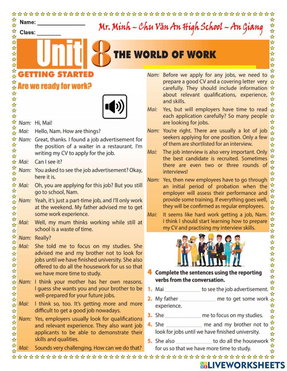 English 12 Unit 8 Getting Started And Language Preparation English 12 Unit 8 Getting Started And Language Preparation