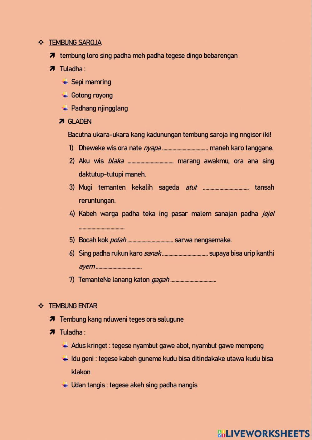 Gladen Basa Rinengga