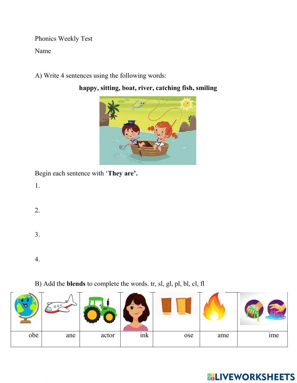 Phonics Weekly Test