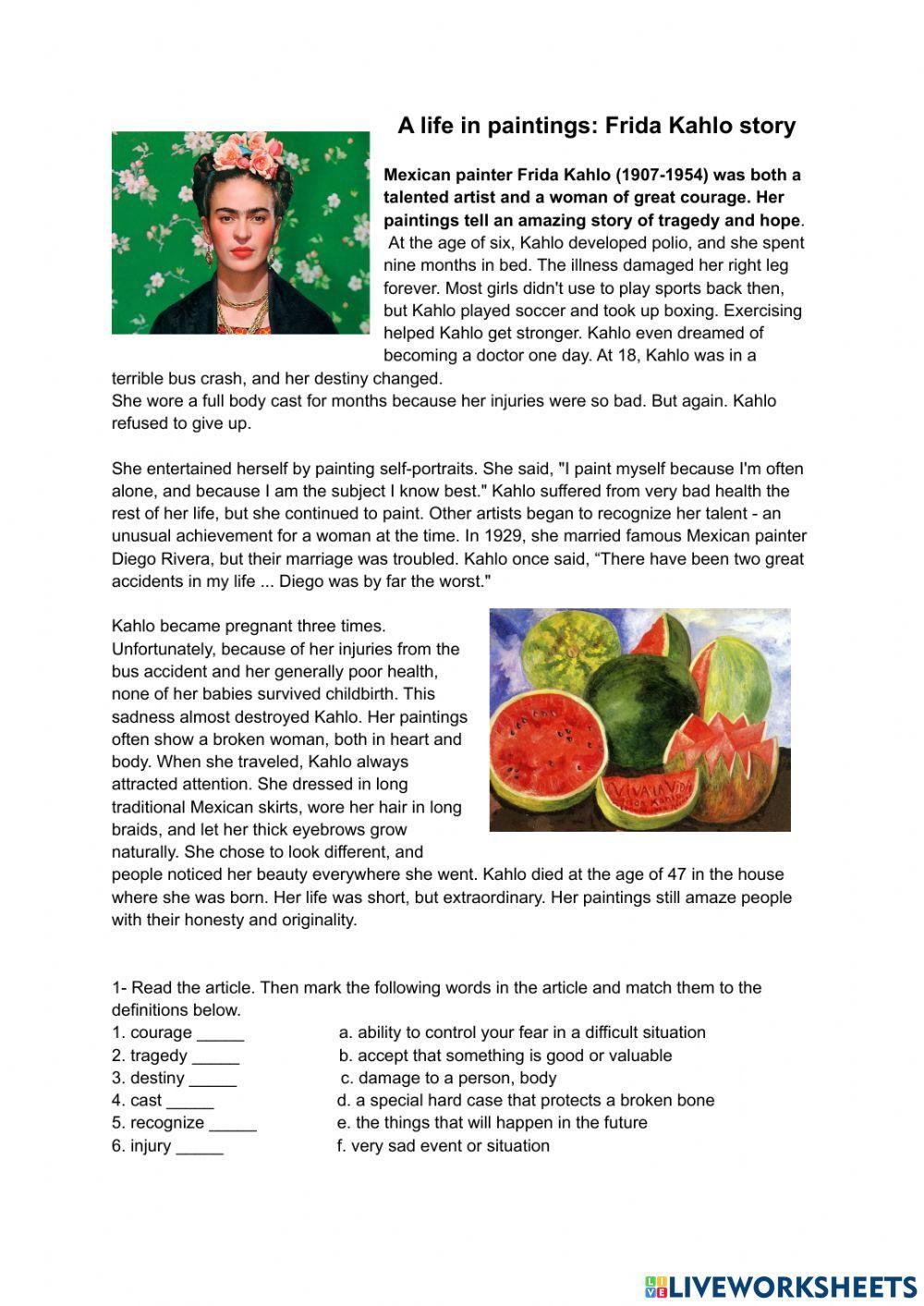 A life in paintings - Frida Kahlo story