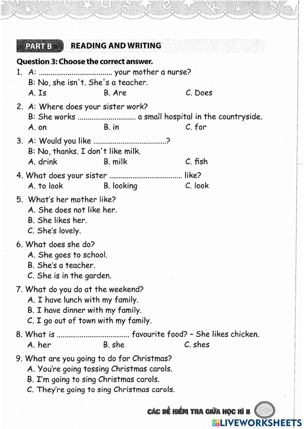Teacher Jennifer TA4 review 3 test 4