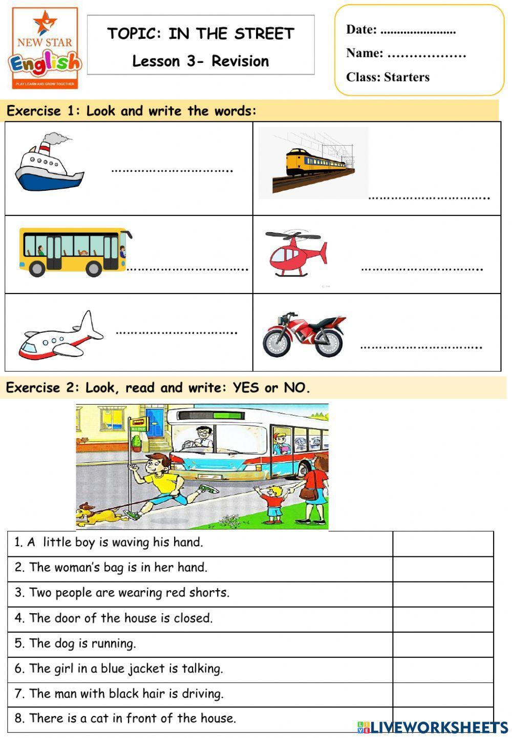 Starters- In the Street- lesson 3- Revision