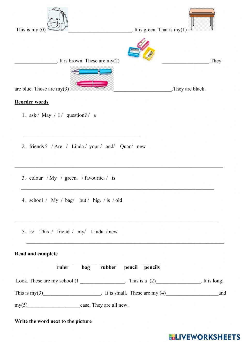 Reading and writing grade 3 worksheet Live Worksheets