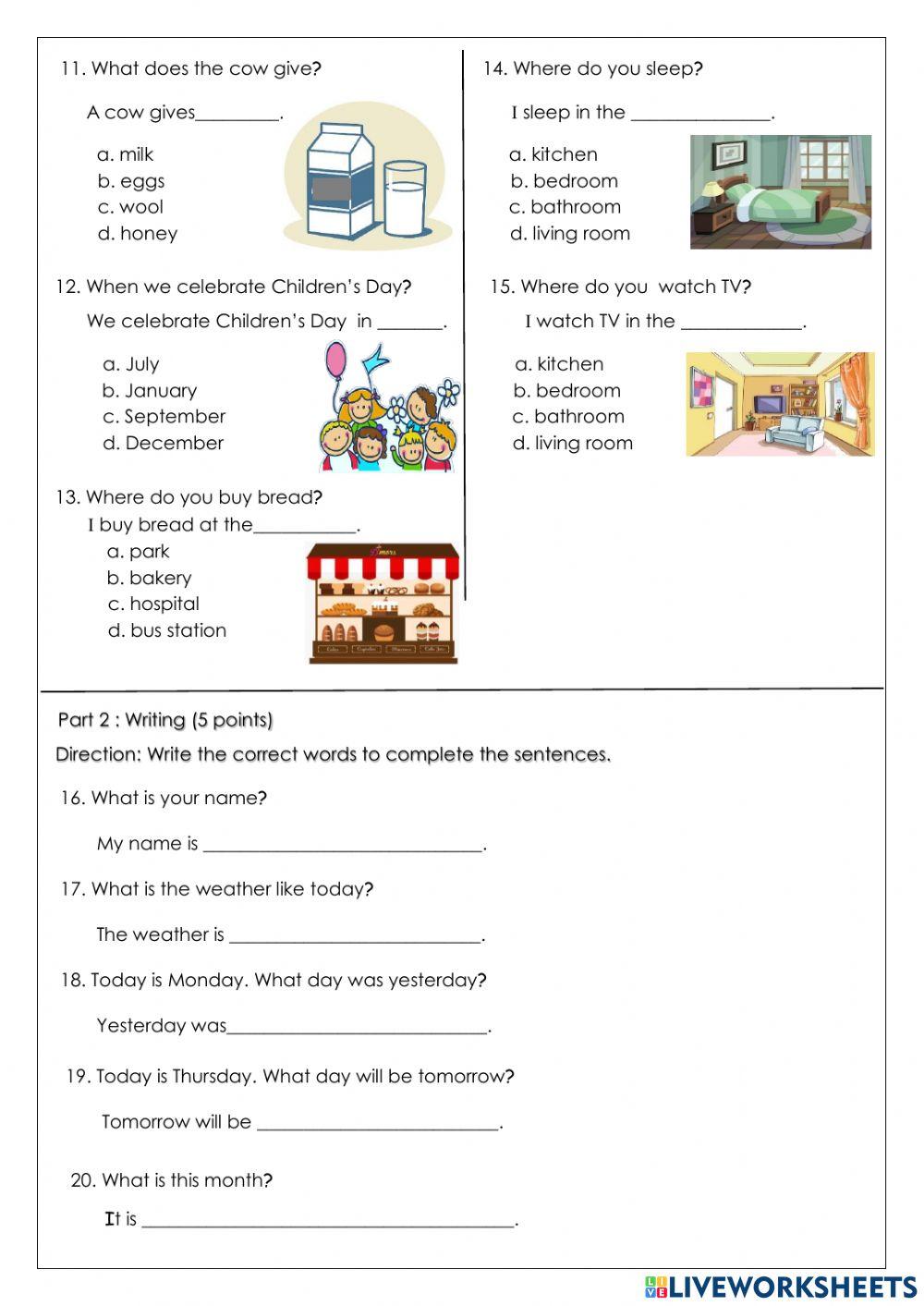 Final Examination P3 Online Exercise For Live Worksheets Final Examination P3 Online Exercise For Live Worksheets