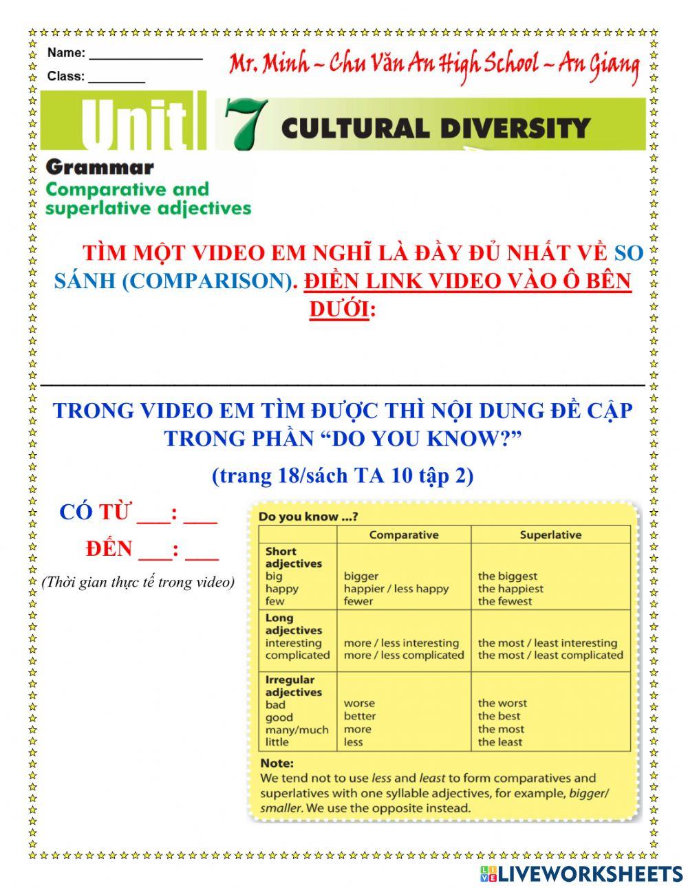 English 10 - Unit 7 - Language (Preparation)