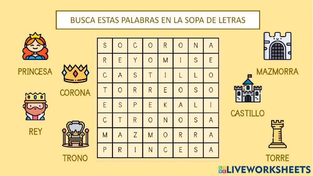 Sopa de letras castillos
