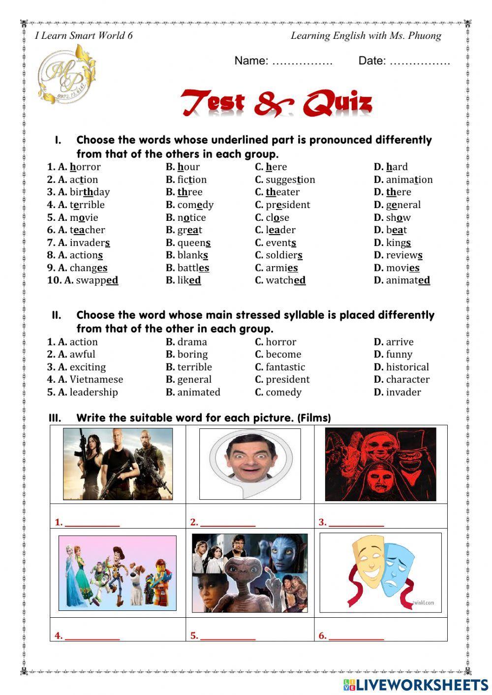 I learn smart world 6 - Unit 7 - Test