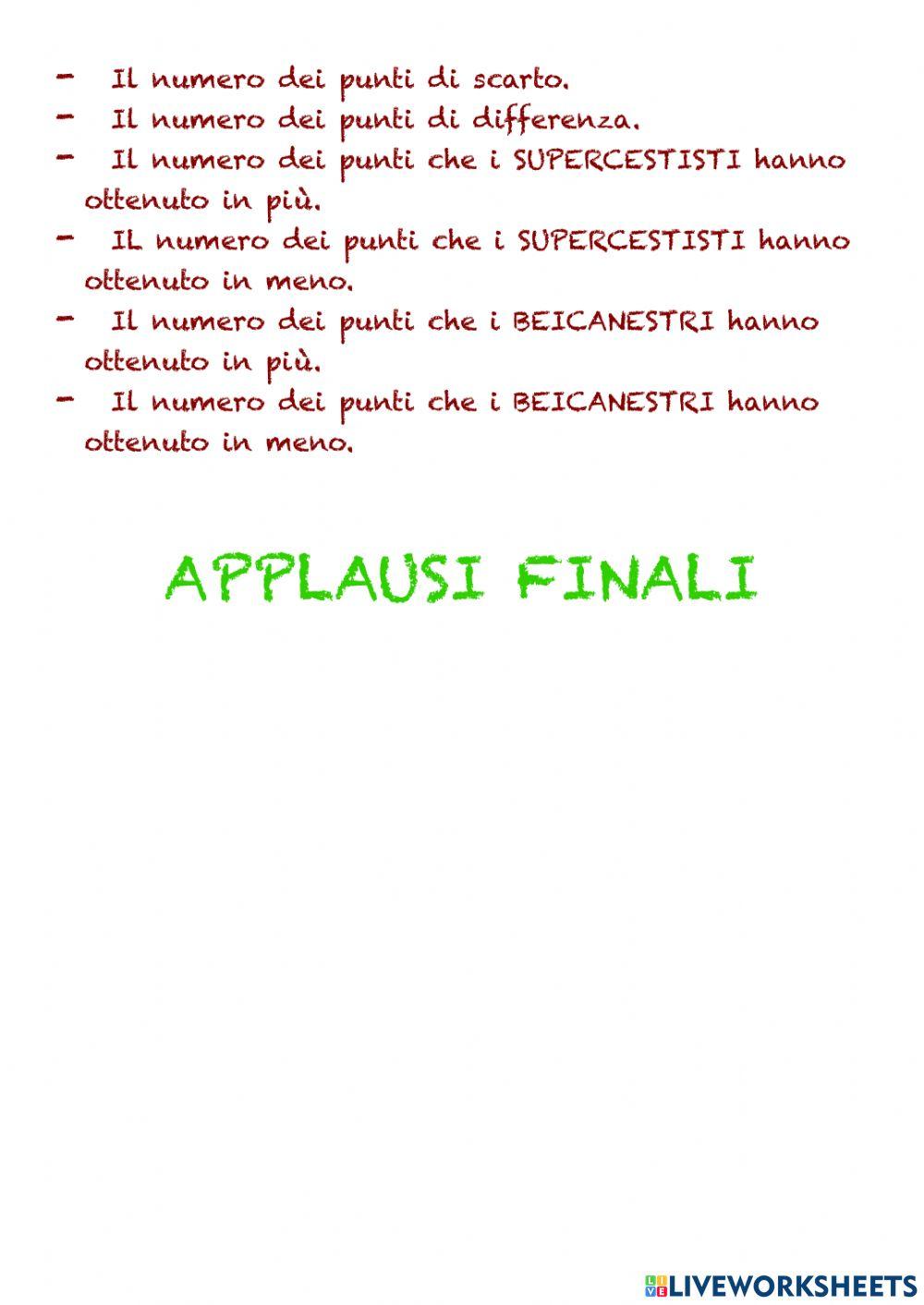 Problema: finale di basket