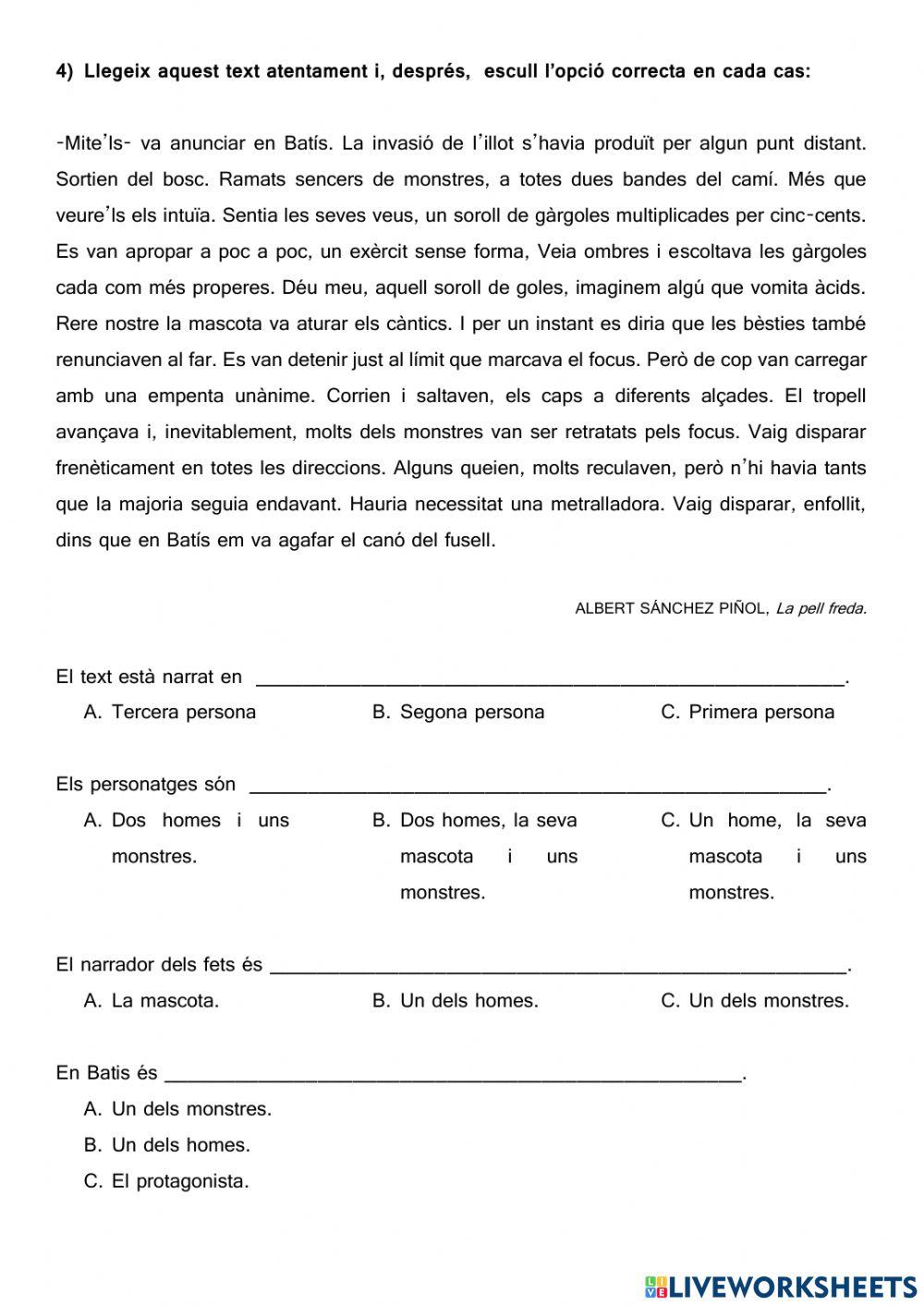 Exercicis narrativa i poesia