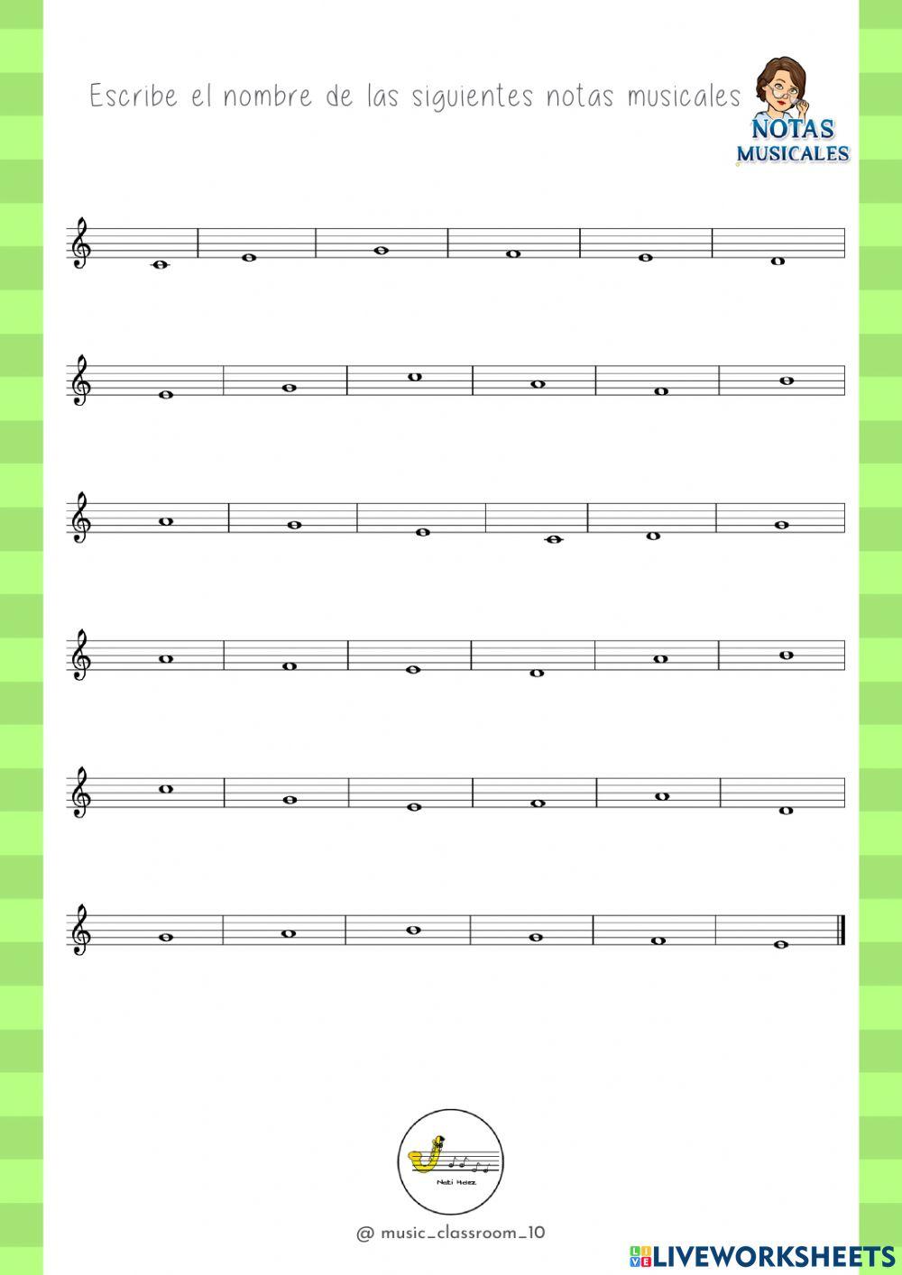 Repaso notas musicales 1º