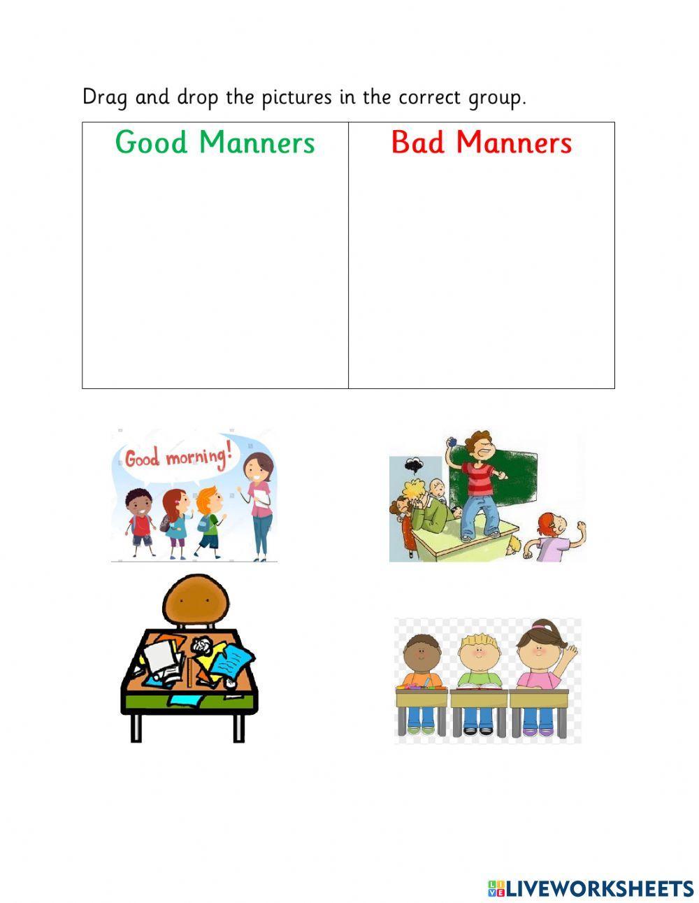 Good vs Bad Manners Good vs Bad Manners