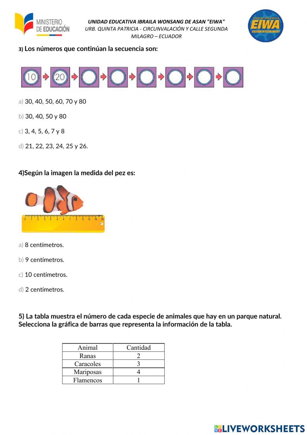 Evaluacion de matematica