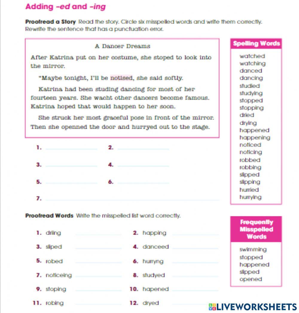 Ed and ing endings