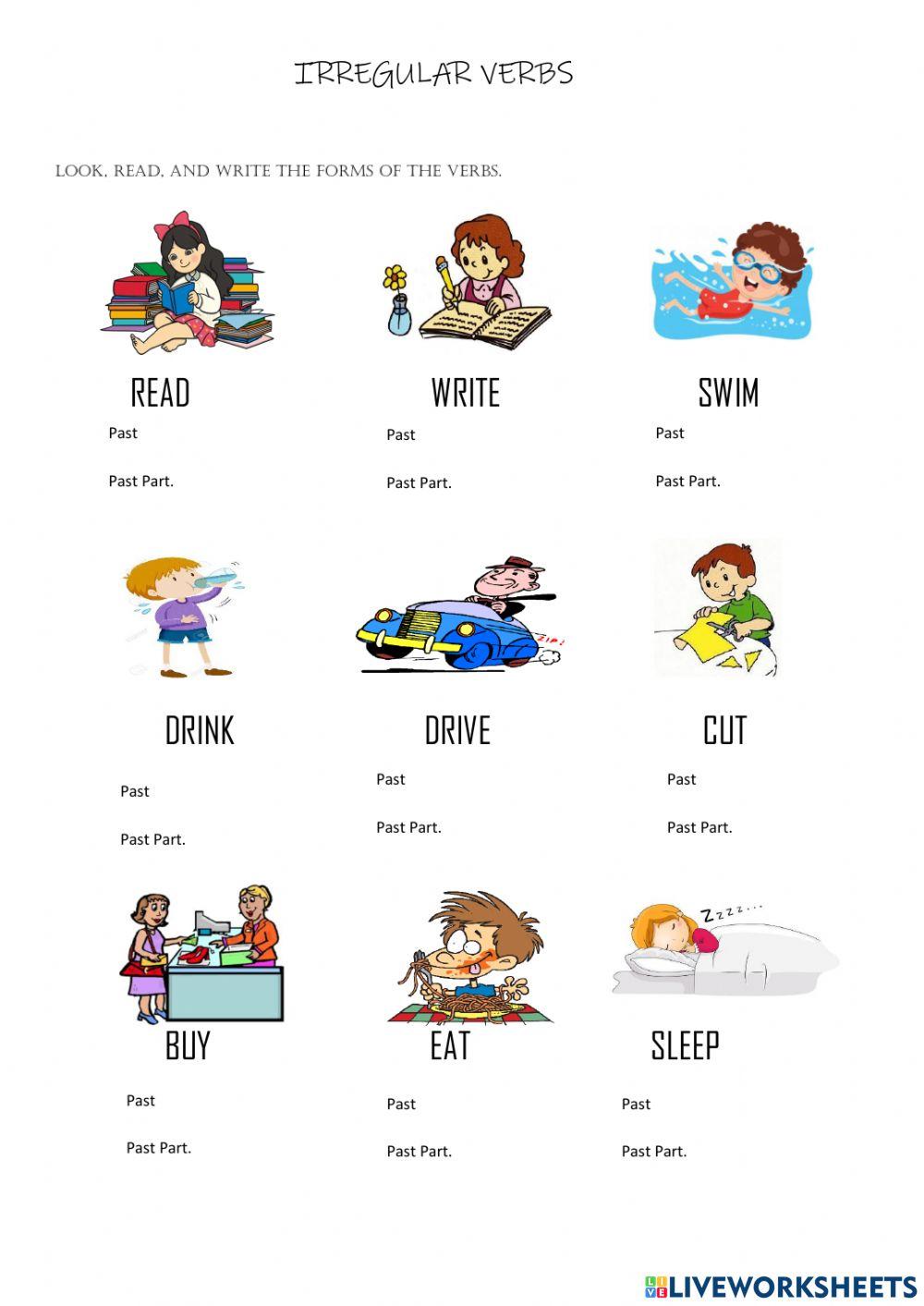 Irregular verbs past and past participle forms online exercise for