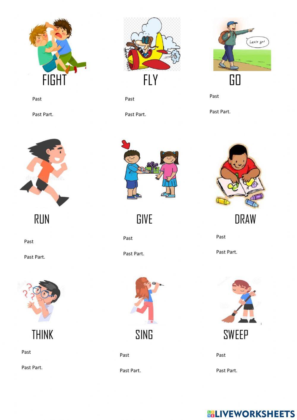 Irregular verbs. past and past participle forms