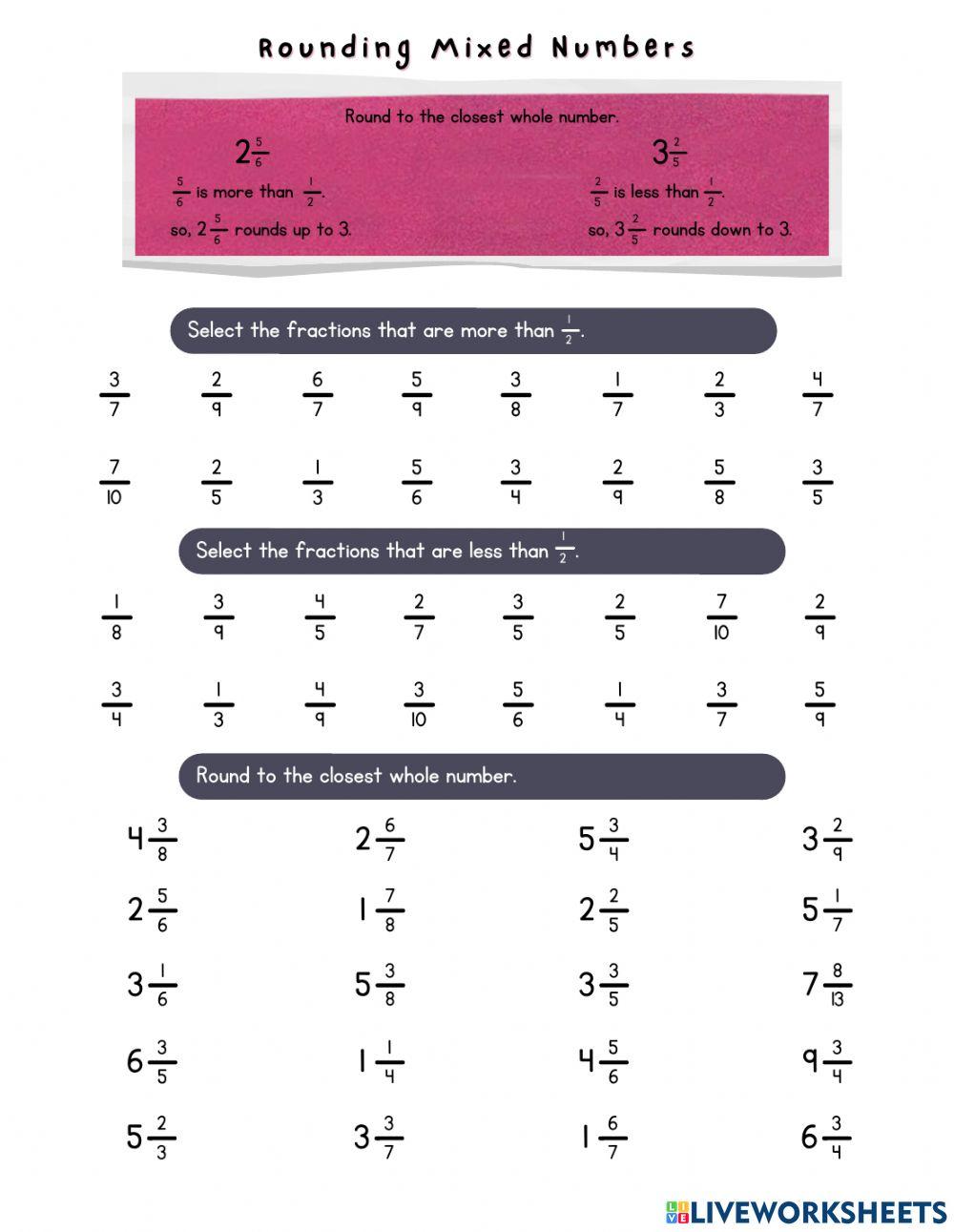 Rounding Mixed Numbers