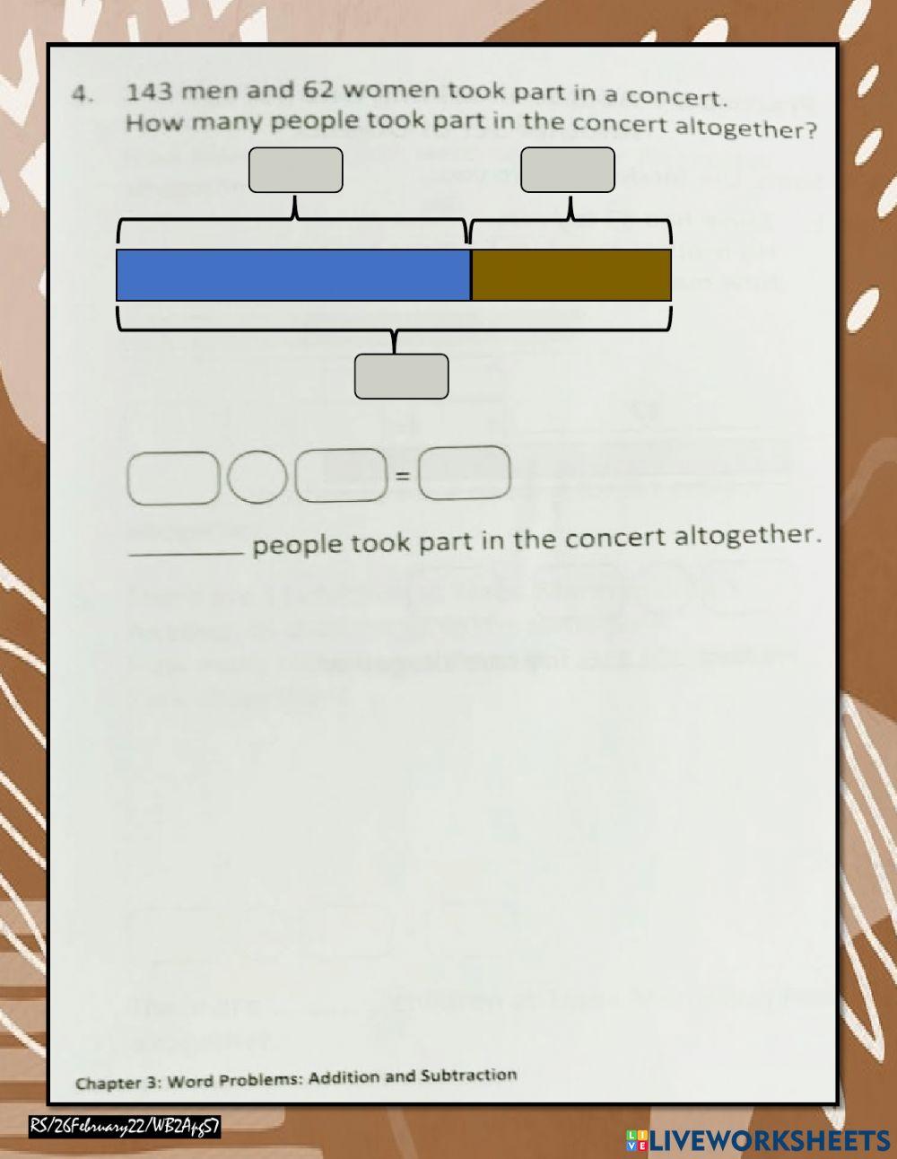 Word problem WB55-57