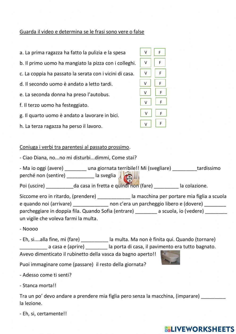 Passato Prossimo - Che cosa hai fatto oggi?