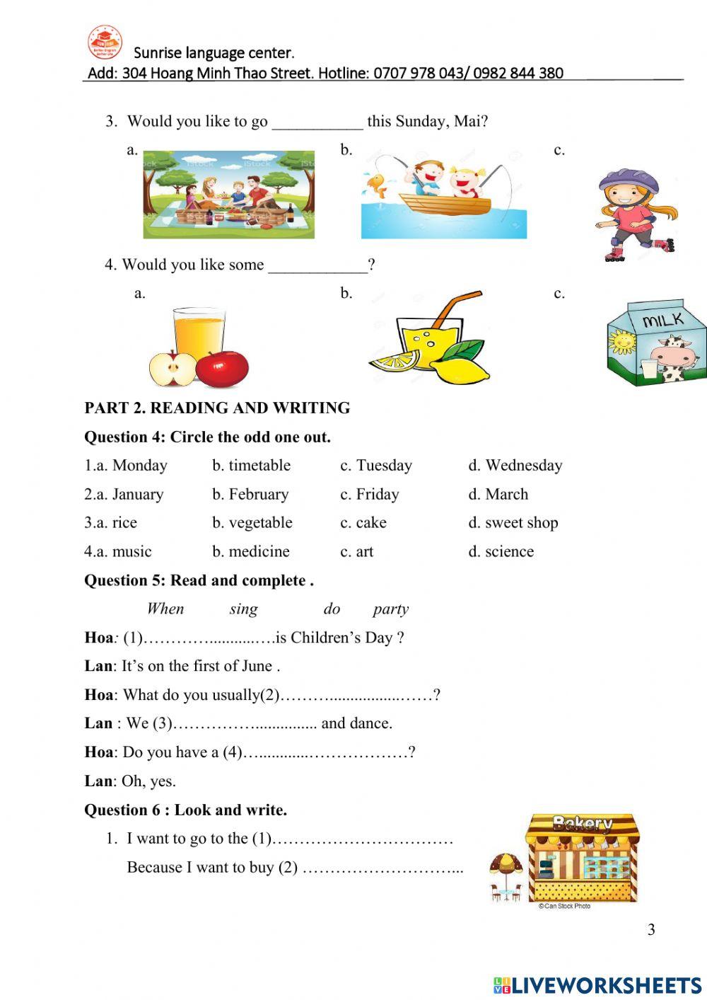 2nd semester test - No.1