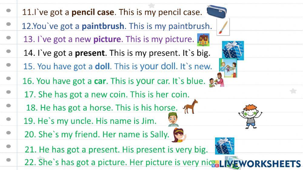 This that my your his her