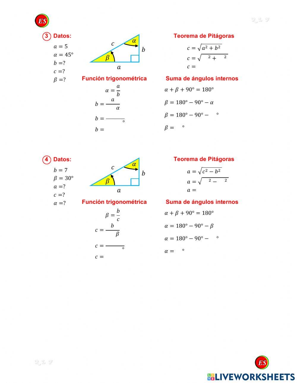 Triángulos rectángulos