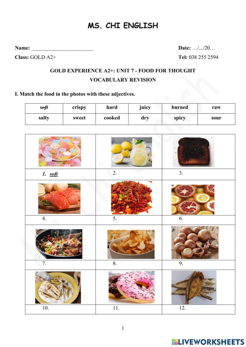 28.02.22- Gold A2+ U7: Vocab Revision