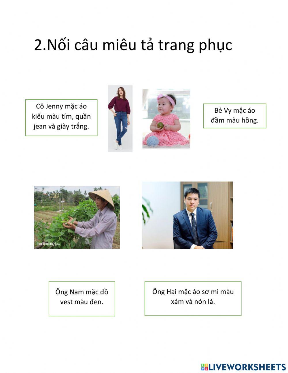 Bài ôn tập chủ đề Trang phục
