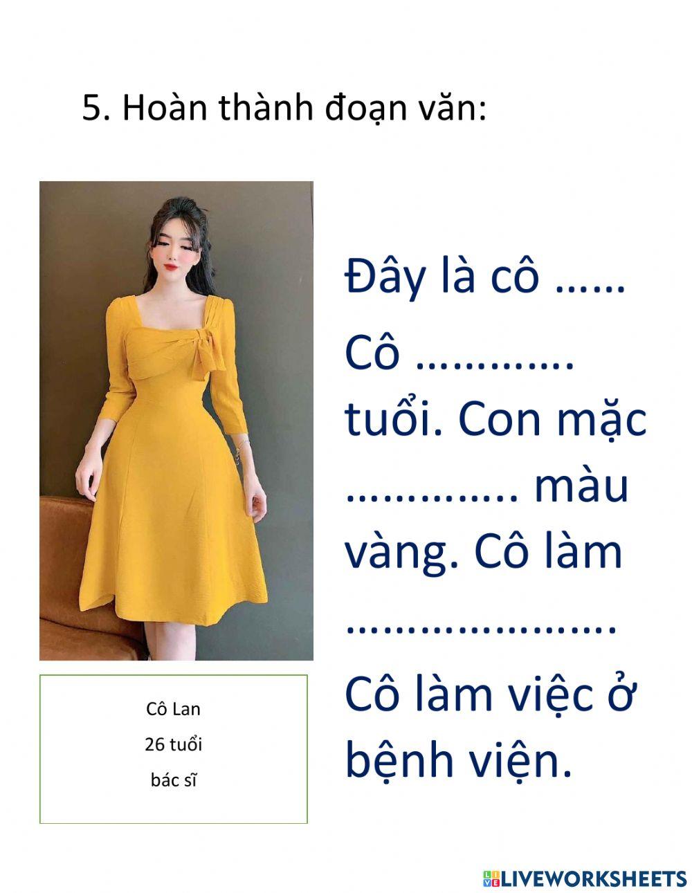 Bài ôn tập chủ đề Trang phục