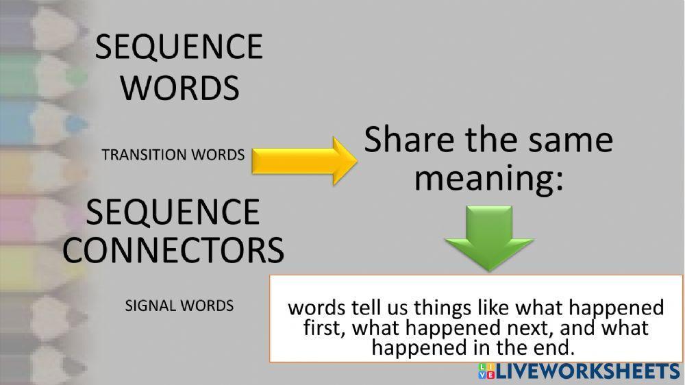 Sequence words note