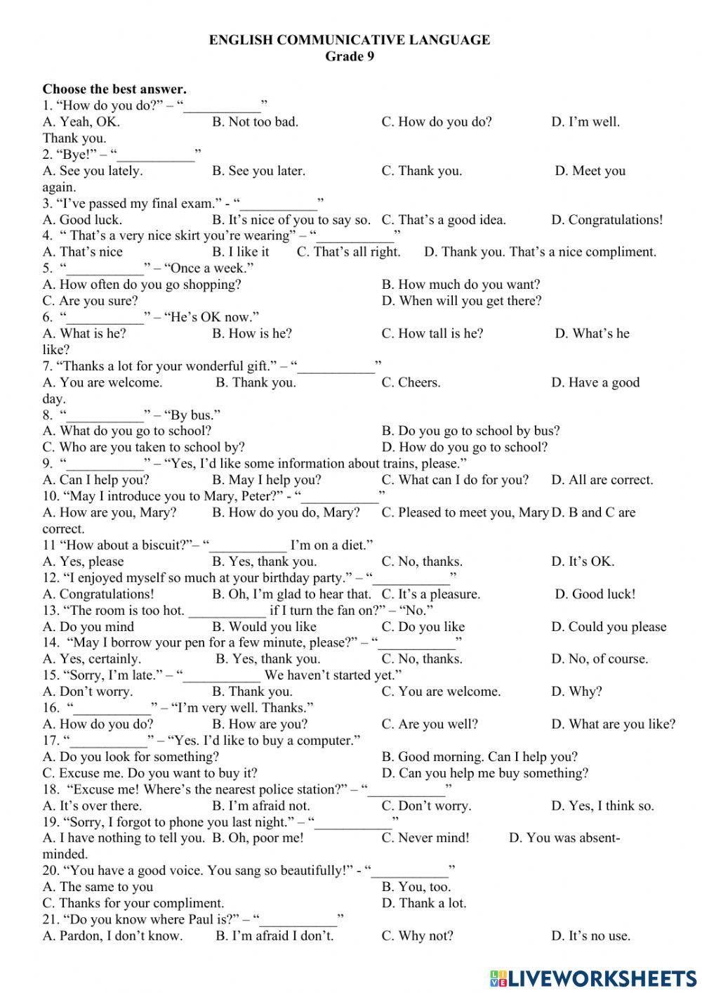 English communicative language