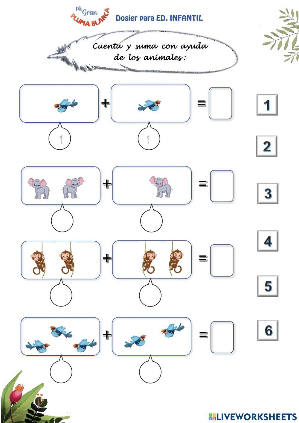 Sumas Pluma Blanca Infantil