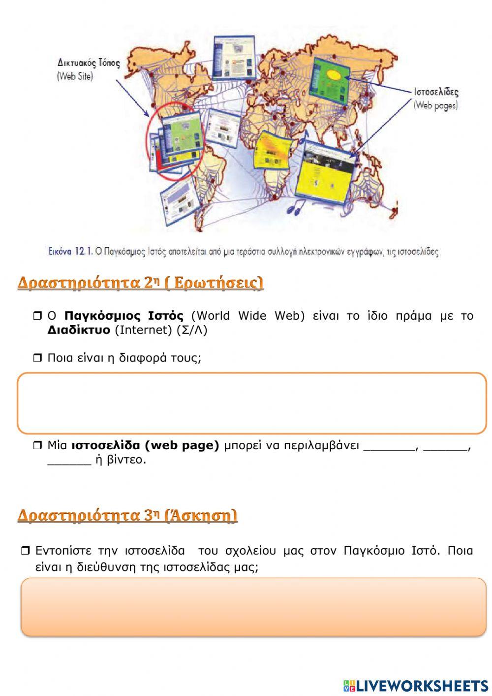 Ο Παγκόσμιος Ιστός - Εισαγωγή στην έννοια του Υπερκειμένου