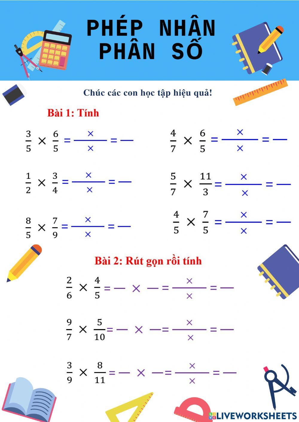 25.1. Phép nhân phân số